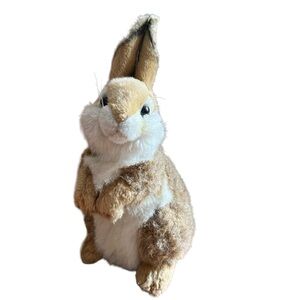 Hansa Rabbit Caramel Baby Bunny Plush Stuffed Animal Toy Tan White 14 Inch‎